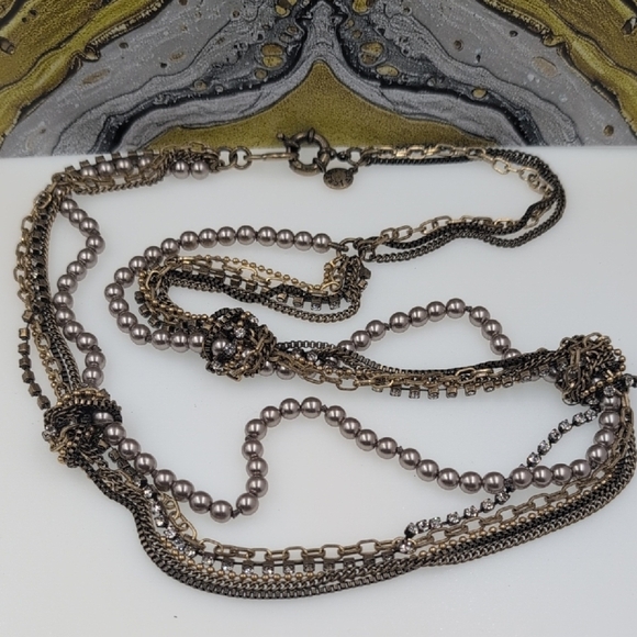 J. Crew Gold and Silver Multi-Strand Necklace Mini Disarray - Picture 3 of 5